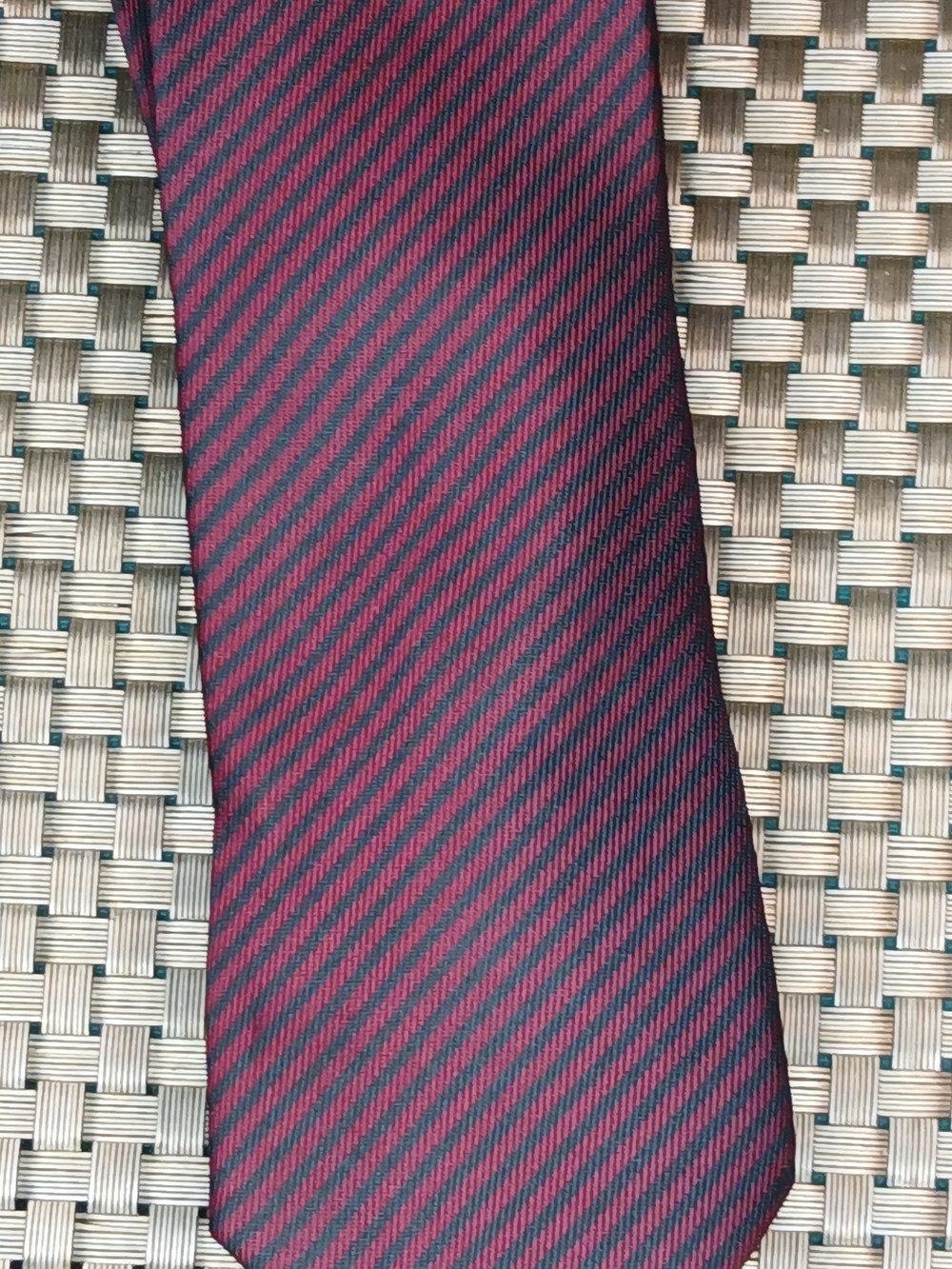 Sovereign Code Burgundy and Navy Diagonal Stripe Silk Tie (1015)